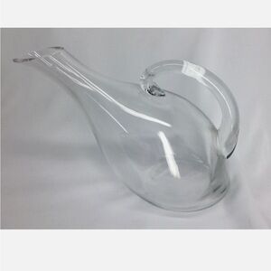 PRICED TO SELL Clear Glass Slanted Tipsy Pitcher or Decanter or Vase